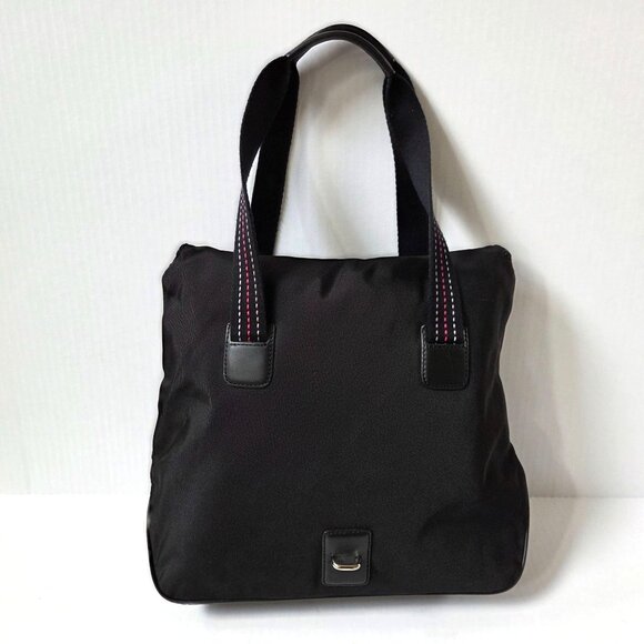 Cole Haan Purse Black Nylon Satchel Tote Travel Packable Handbag - Picture 3 of 11